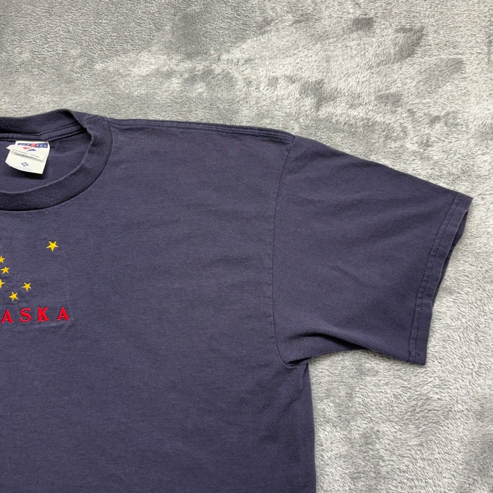 Jerzees T-Shirt Mens XL Navy Blue Good Alaska Embroidered Heavyweight - Picture 4 of 15